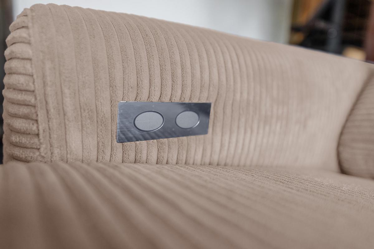 ECKSOFA LAISKA Taupe Cord - Taupe/Schwarz, Textil/Metall (282/177cm) - KAWOLA