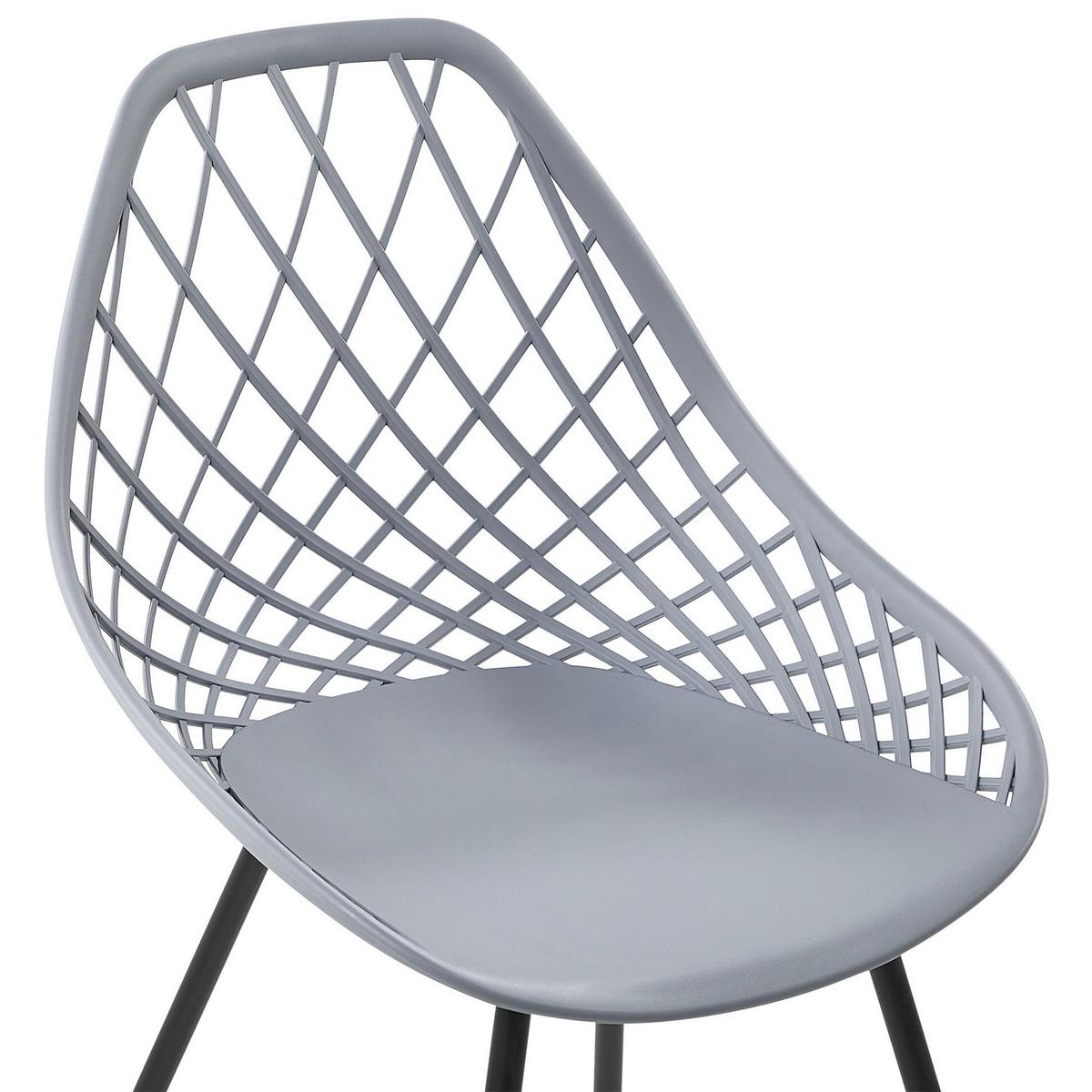 ESSZIMMERSTUHL 2er-Set Kunststoff Grau Canton - Grau, Kunststoff/Metall (46/86/52cm) - Beliani
