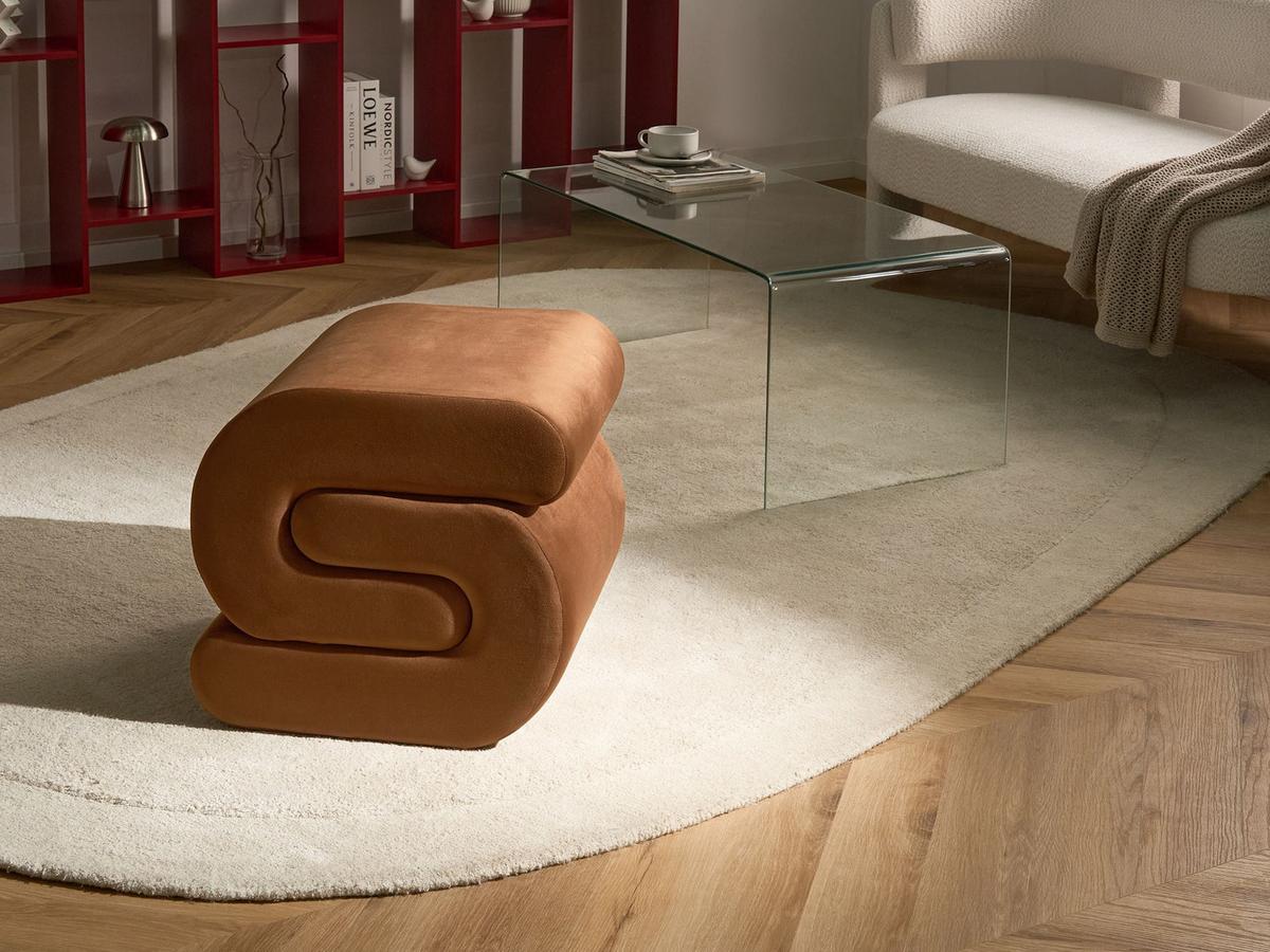 POUF Samtstoff Goldbraun Arcadia - Goldfarben, Textil (45/48/50cm) - Beliani