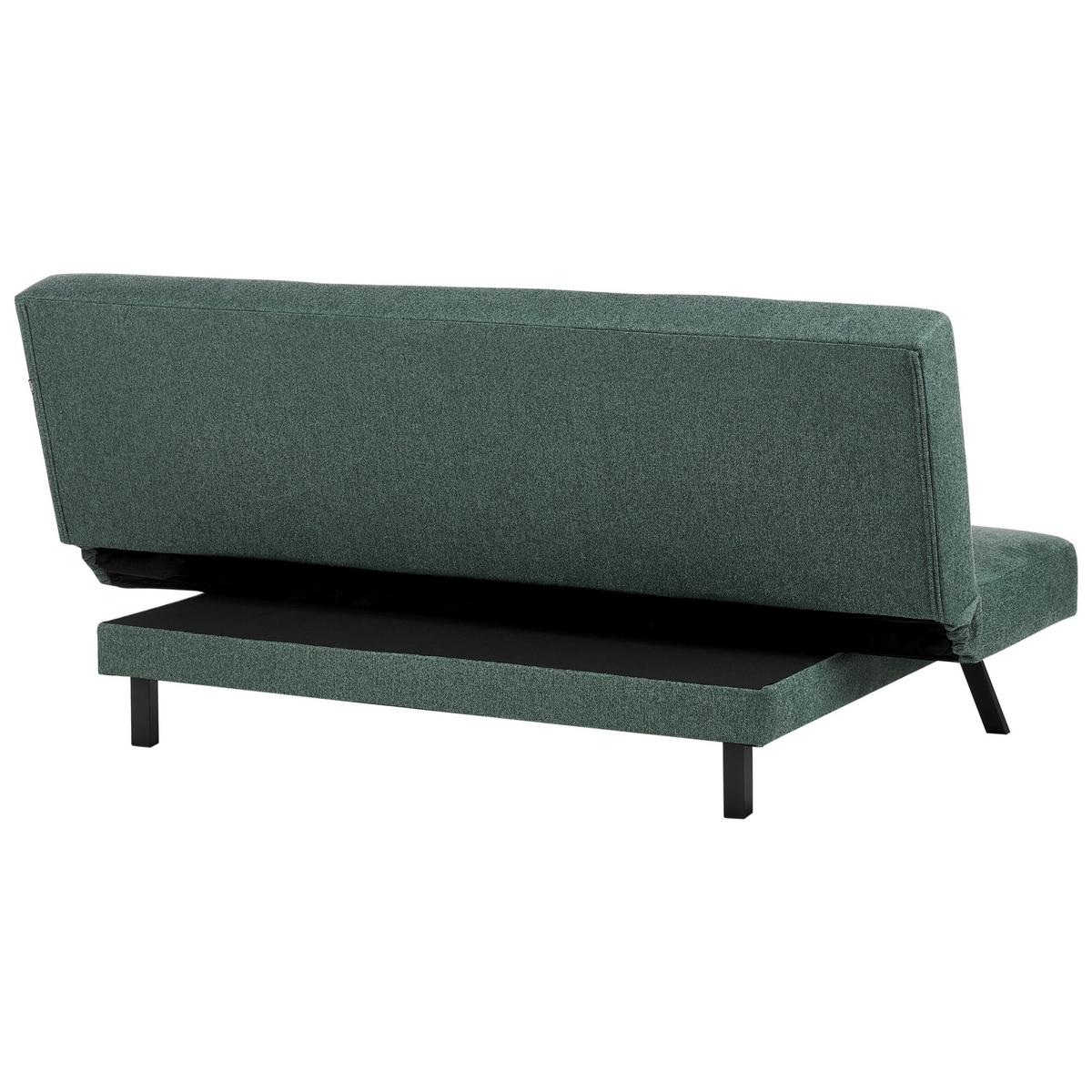 3-SITZER-SCHLAFSOFA grün Leeds - Schwarz/Grün, Textil (188/85/93cm) - Beliani