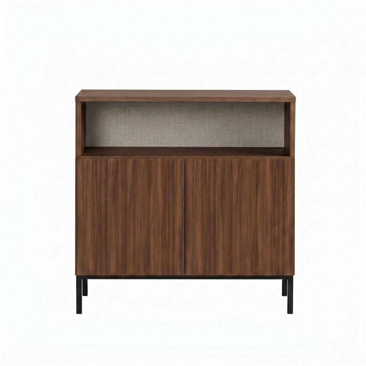SIDEBOARD 2 Türen Fach Kaschmir- und Holzdekor 40/80/80 cm - Naturfarben, Holzwerkstoff (40/80/44cm) - Calicosy