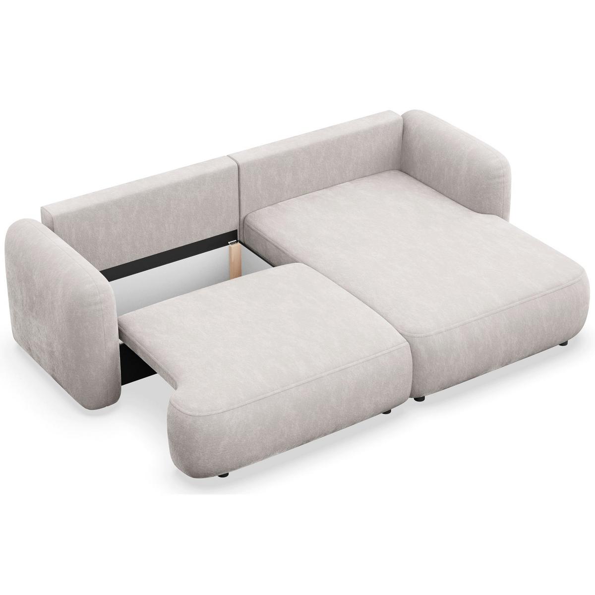 ECKSOFA Tvoya grau-beige Chenille - Taupe/Schwarz, Kunststoff/Textil (175/267cm) - Selsey