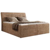 BOXBETT DAGOS 120/200 - Hellbraun Schenille grob gewebt - H3 - Topper Visco - Hellbraun, Textil (120/200cm) - MKS
