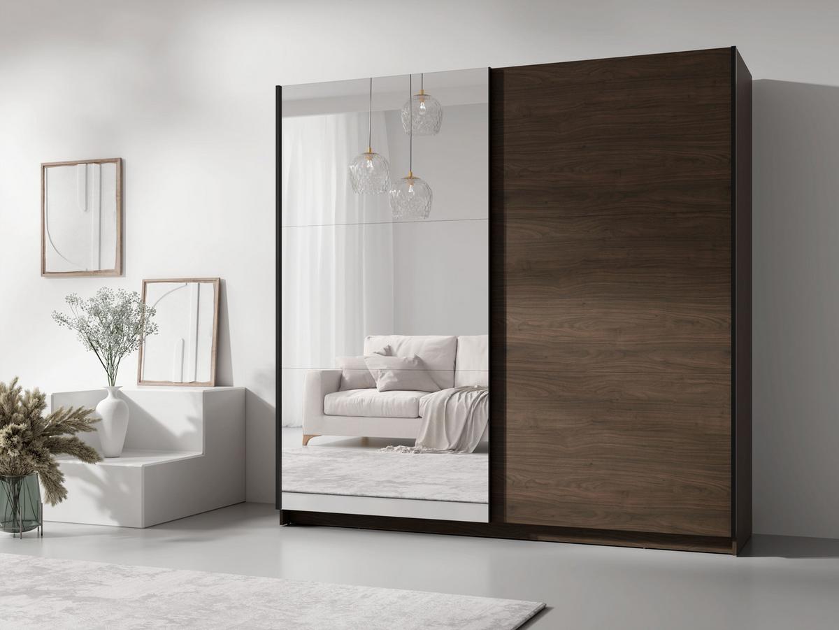 KLEIDERSCHRANK Walnuss Villa 201/207/60 - Walnussfarben, Holzwerkstoff (201/207/60cm) - RAUMHIRSCH FURNITURE