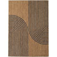 TEPPICH Flachgewebe, Outdoor, Fußbodenheizung-geeignet, mit Bogenmuster, VIGOLENO in Braun-Schwarz, 200 x 280 cm - Braun, Textil (200/280cm) - KADIMA DESIGN