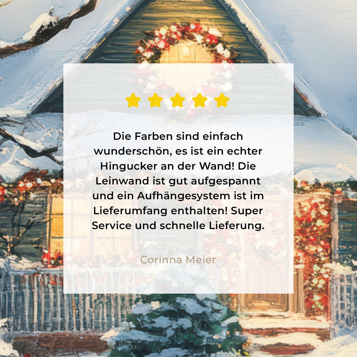 LEINWANDBILD Weihnachten - Weihnachtsbaum - Winter - Zuhause - Schnee Room Decor 30x40 cm - Smaragdgrün, Textil (30/40cm) - MuchoWow