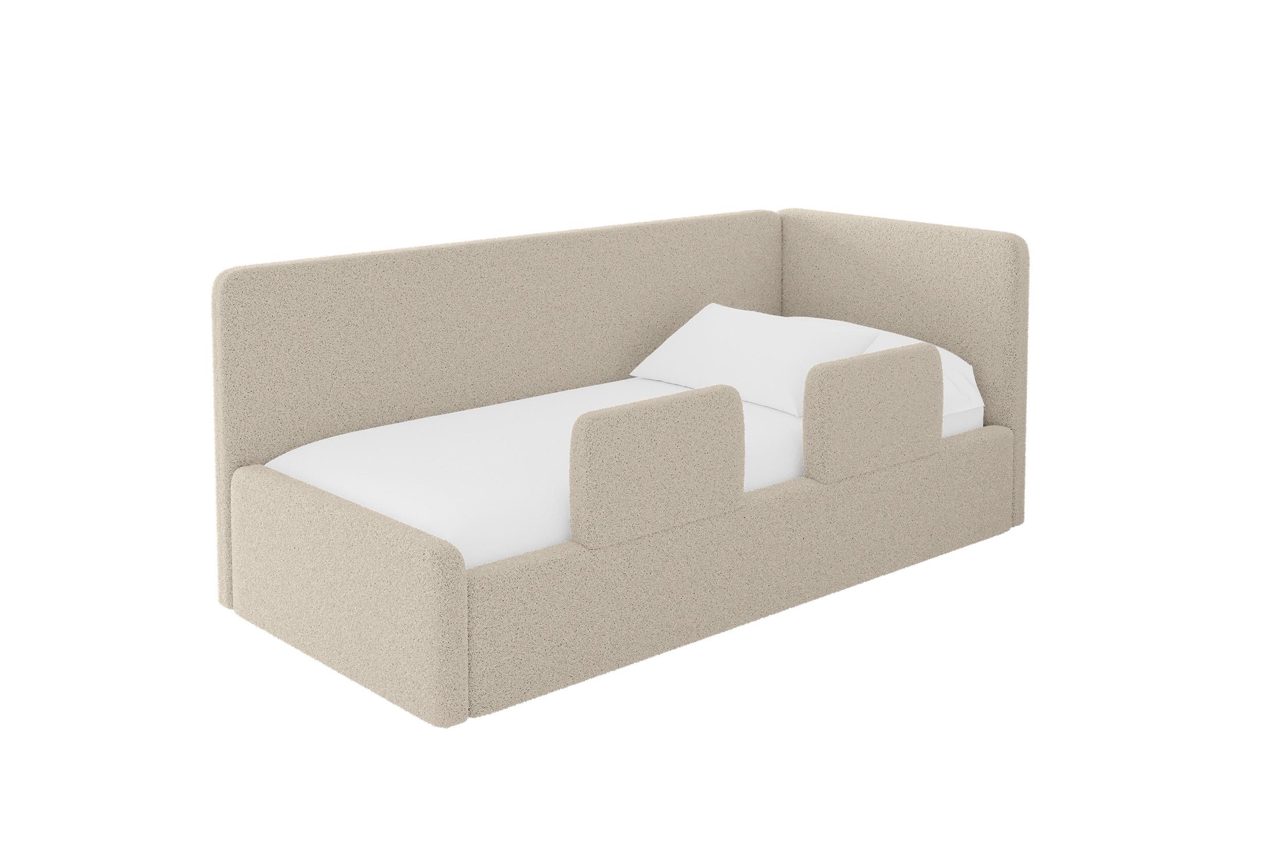 EINZELLBETT Jugendbett mit Bettkasten und Matratze H3/H4, Links - NORY 100x200 Dunkelbeige - Cappuccino, Holzwerkstoff/Textil (100/200cm) - ALTDECOR