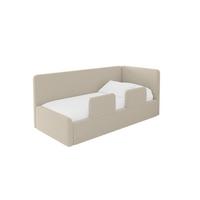 EINZELLBETT Jugendbett mit Bettkasten und Matratze H3/H4, Links - NORY 100x200 Dunkelbeige - Cappuccino, Holzwerkstoff/Textil (100/200cm) - ALTDECOR