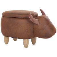 TIERHOCKER Cow 32/60/35 cm - Braun, Kunststoff/Textil (60/35/32cm) - Beliani