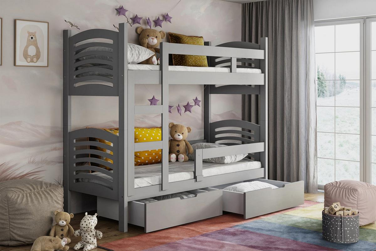 ETAGENBETT Cami 75x180 cm - Grau, Holz (75/180cm) - Selsey