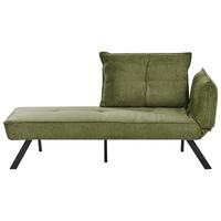 CHAISELONGUE-RECHTSSEITIGE Grün Rocamadour - Schwarz/Grün, Textil (150/83/72cm) - Beliani