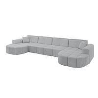 WOHNLANDSCHAFT LIVO-U2 - 400x173x79,5 cm Grau - Grau, Holzwerkstoff/Textil (400/79/173cm) - ALTDECOR