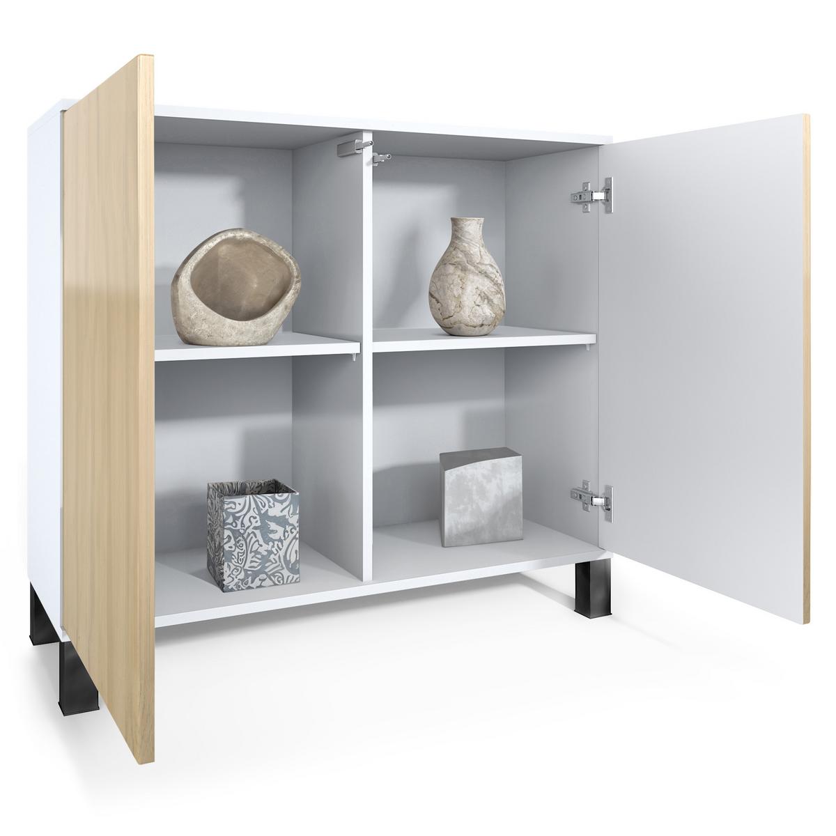 KOMMODE Skadu Bordeaux Hochglanz - Bordeaux, Holzwerkstoff (92.5/84.5/35cm) - Vladon