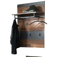 GARDEROBENPANEEL Used Wood Shabby mit grau 80 x 106 cm, Flurgarderobe mit Kleiderstange - Braun/Grau, Holzwerkstoff (80/106/28cm) - Top.Furn