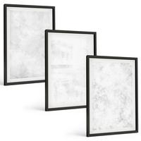 BILDER SET 3er Set - 40x60 cm Schwarzer Rahmen - Minimalistischer Hintergrund mit weißen Punkten - Schwarz, Kunststoff (40/60cm) - TULUP