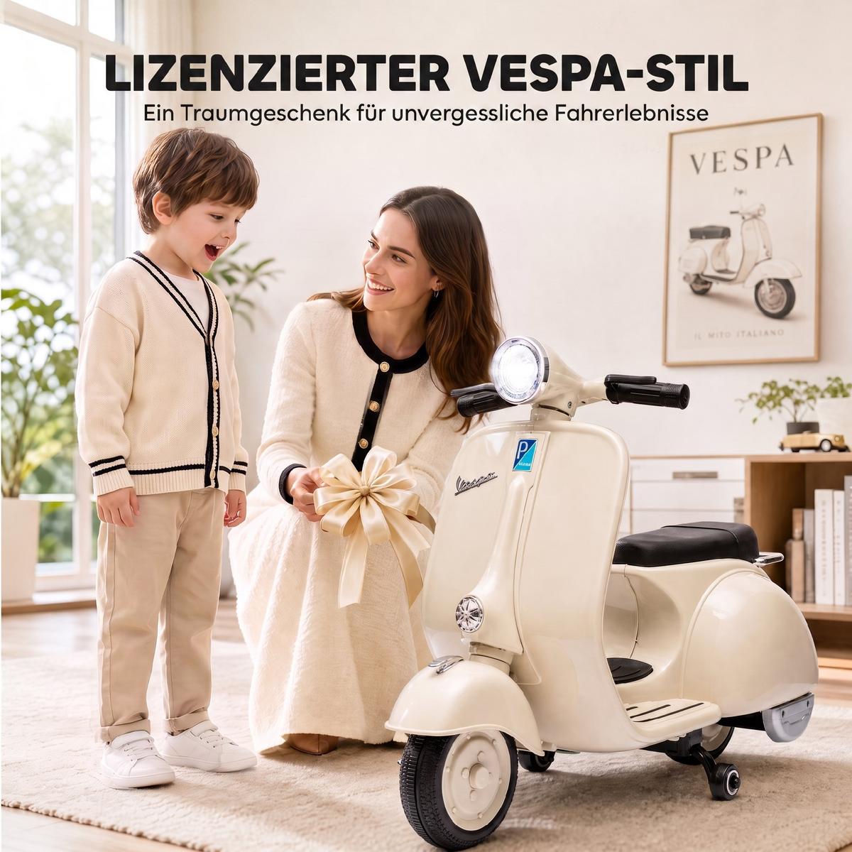KINDERMOTORRAD Kunststoff Stahl Weiß - Weiß, Kunststoff (81/37/63cm) - AIYAPLAY