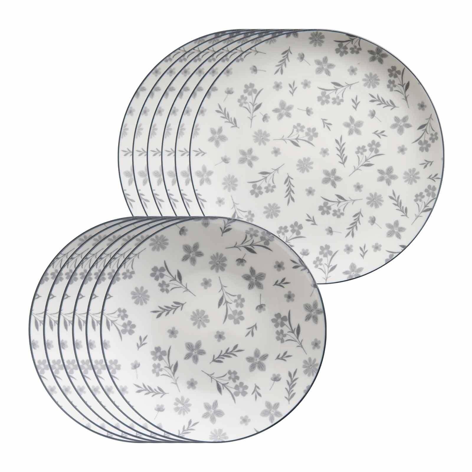 TAFELSERVICE Sendai Blume grau 12-tlg. - Grau, Keramik (2/2/2cm) - Ritzenhoff Breker