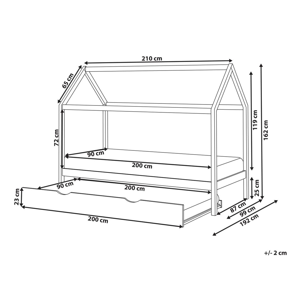 KINDERBETT 90x200 cm Grau Crillon - Grau, Holz (90/200cm) - Beliani