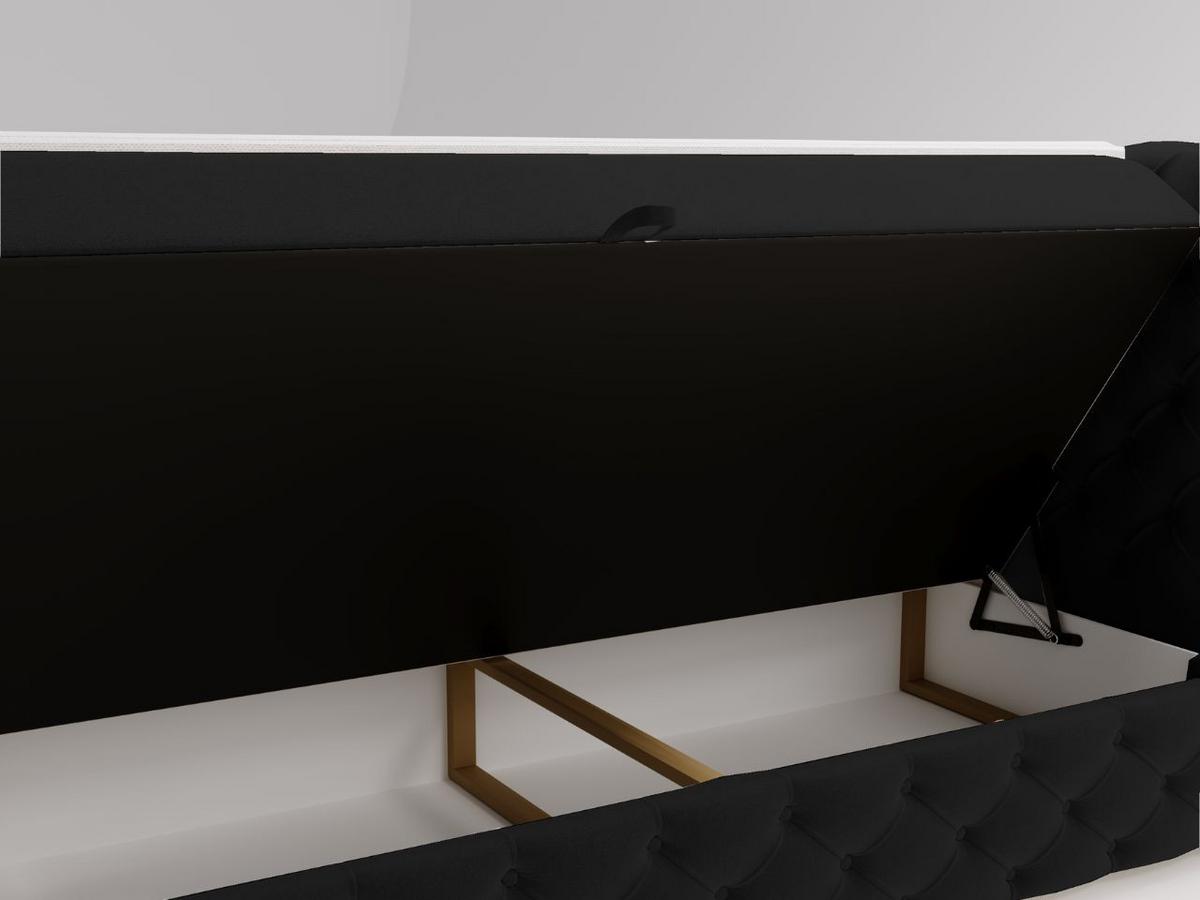 BOXBETT Canolo 140x200 Schwarz - Schwarz, Holz/Textil (140/200cm) - Graingold
