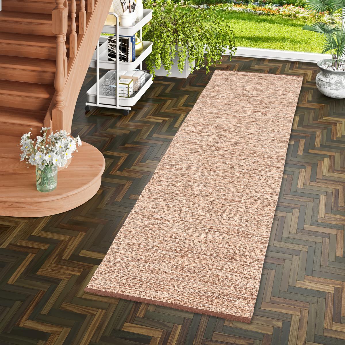 BAUMWOLLE KELIM TEPPICH LÄUFER EASY - Beige, Textil (90/160cm) - Pergamon