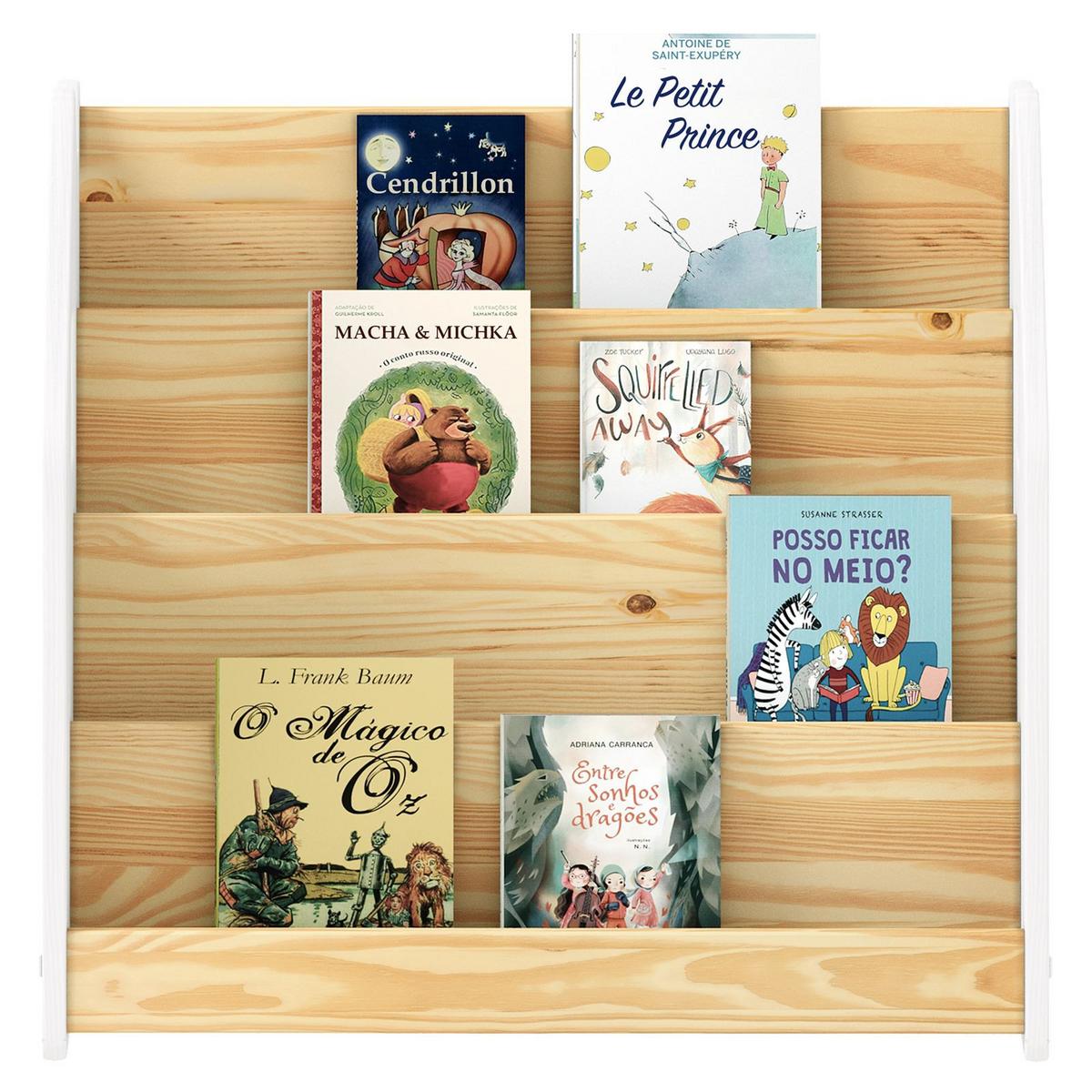 BÜCHERREGAL BRUNO natur/weiß - Naturfarben/Weiß, Holz (65/60/40cm) - IDIMEX