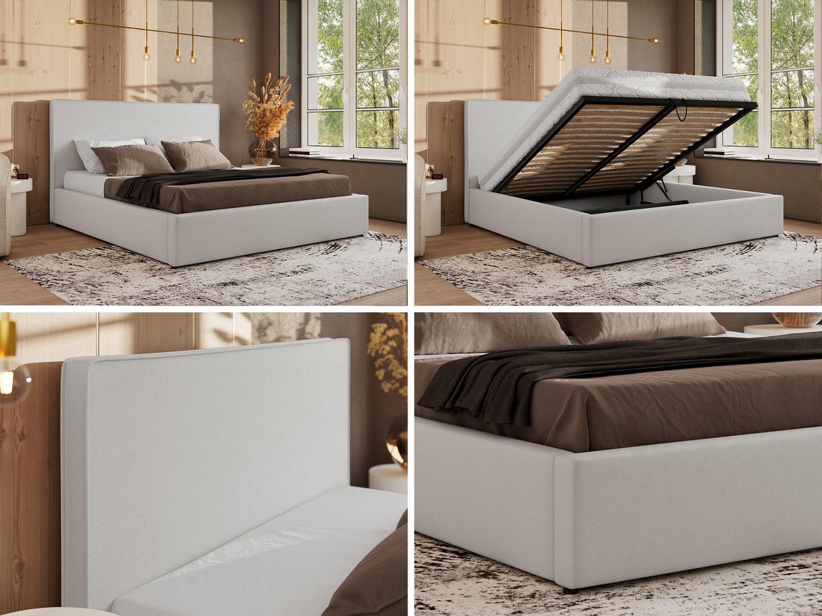 POLSTERBETT CORIVO CLASSIC 200/200 - Weiß Kunstleder - Multipocket-Matratze - Weiß, Textil (200/200cm) - MKS