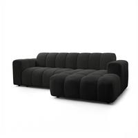 ECKSOFA TISI Schwarz Strukturstoff - Schwarz, Holz (274/165cm) - MASSENO