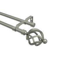 GARDINENSTANGE Olymp Paolo 120 cm, 2-läufig (ohne Ringe), 16 mm Ø Chrom matt - Chromfarben/Nickelfarben, Metall (120cm) - INTERDECO