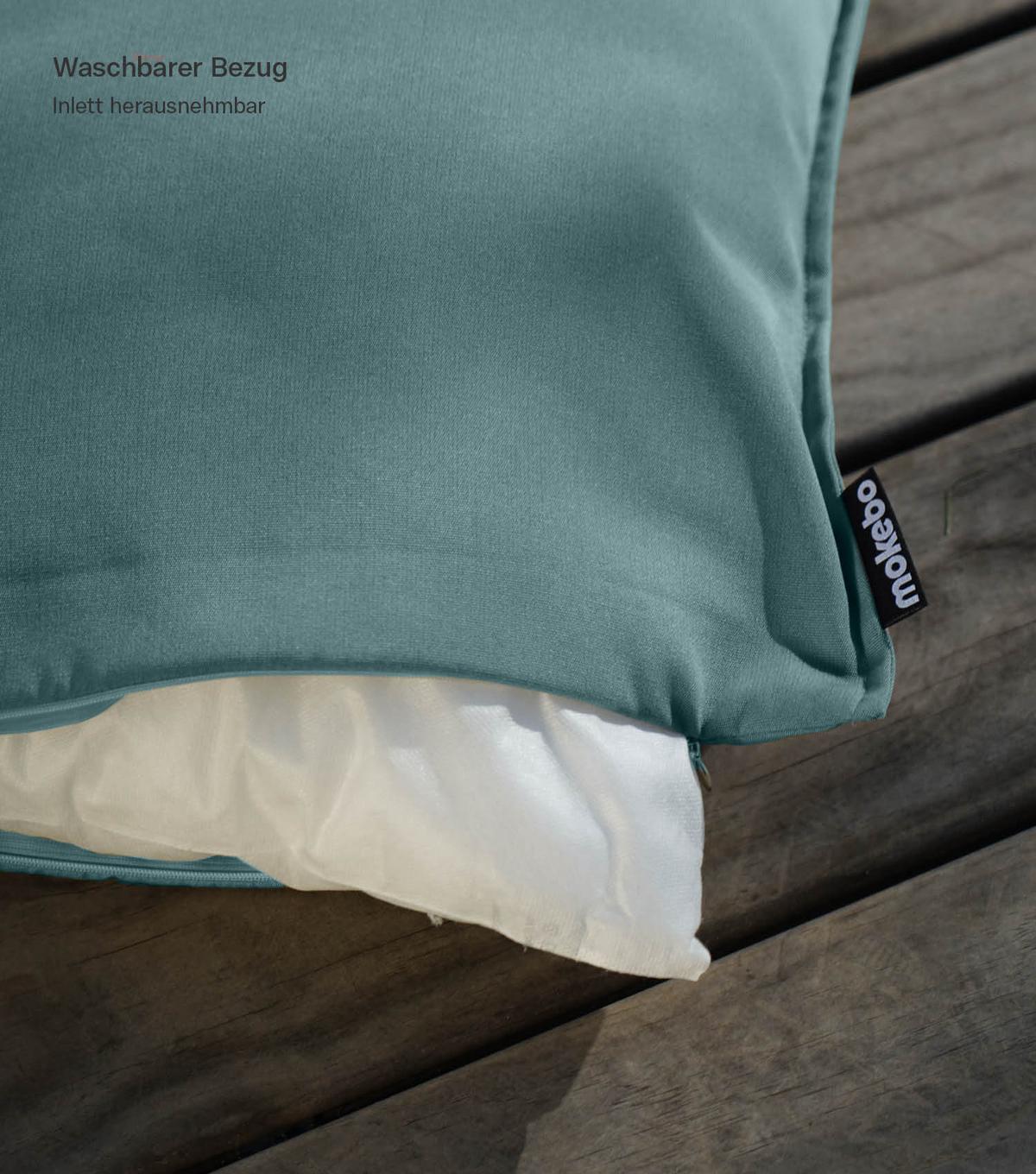 OUTDOORKISSEN SET Das Ruhepolster 2er-Set - Grün, Textil (50/6cm) - Mokebo