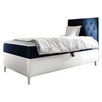 BOXBETT Filip Junior 1, Seite zum Öffnen des Bettkastens: Rechts - H3 - Blau/Weiß, Holz (100/200cm) - MIRJAN24