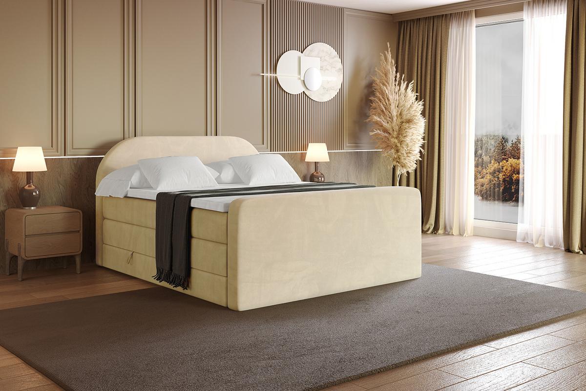 BOXSPRINGBETT mit Matratze und Lattenrost - NOX-Z KING-140x200 - Beige Monolith - Beige, Holzwerkstoff (140/200cm) - ALTDECOR