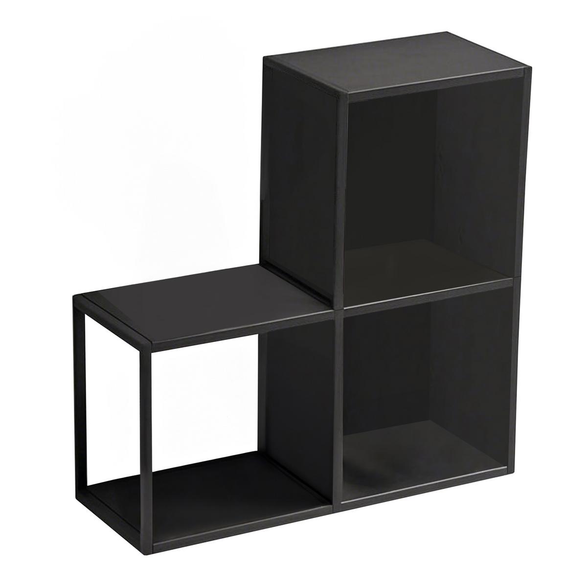 WANDREGAL-SET 3 TLG. Nostened - Schwarz, Metall (27.5/27.5/20cm) - [en.casa]