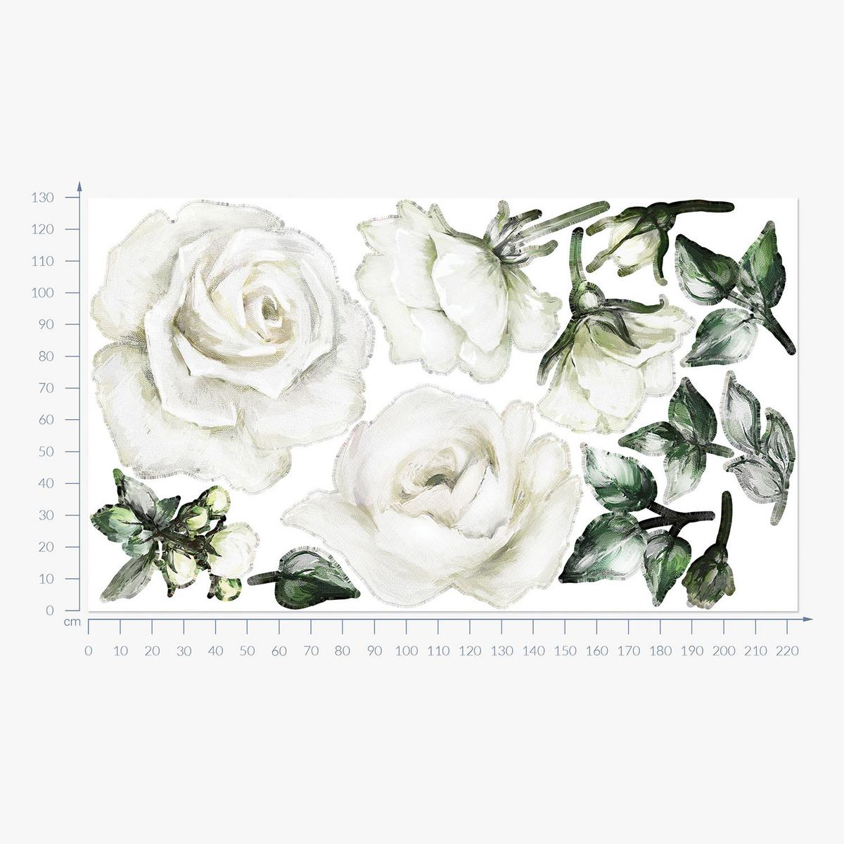 WANDAUFKLEBER 130x223cm - Leuchtende Blüten und Blätter - Multicolor, Kunststoff (130/223/0.1cm) - Wallfluent