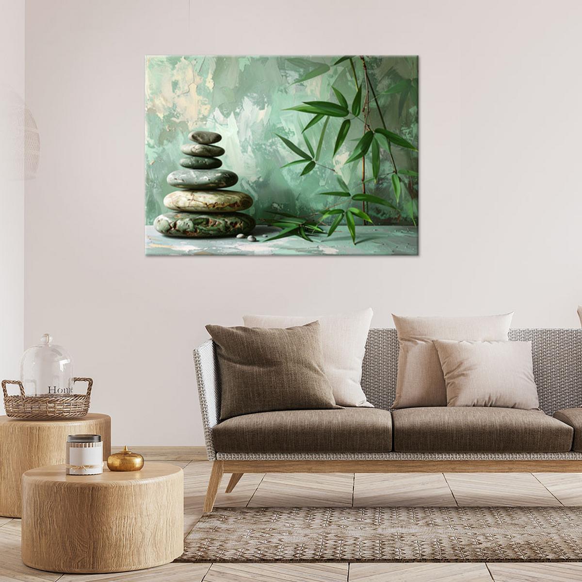 LEINWANDBILD Zen und Orientalisch 60x40cm - Grün, Textil (60/40cm) - Feeby
