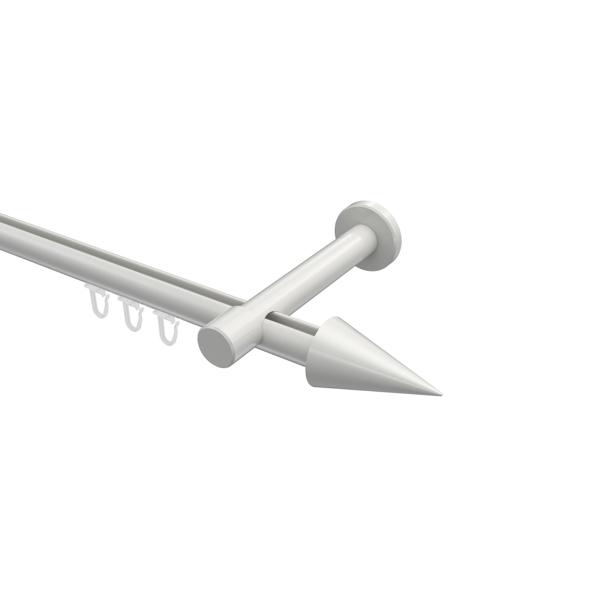 GARDINENSTANGE INNENLAUF Prestige Savio 300 cm (geteilt in 3 x 100 cm), 1-läufig, 20 mm Ø Weiß - Weiß, Metall (300cm) - INTERDECO