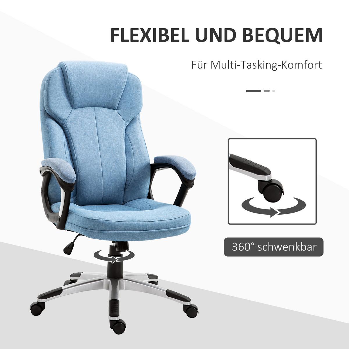 BÜROSTUHL, Ergonomisch, Hellblau - Hellblau, Kunststoff (75/58/66cm) - Vinsetto