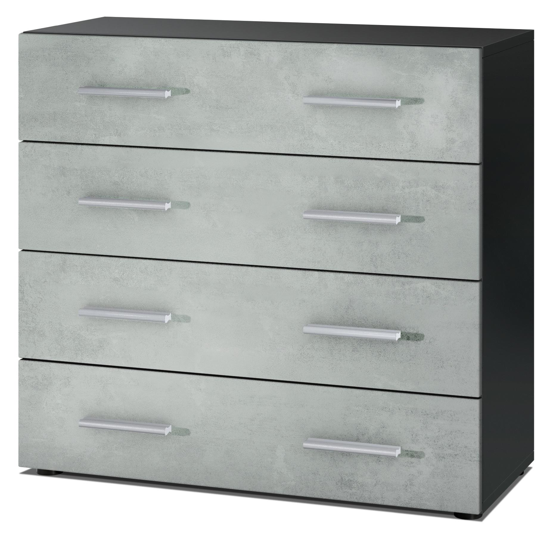 KOMMODE Pavos Beton Oxid Optik - Hellgrau, Holzwerkstoff (76/72/35cm) - Vladon
