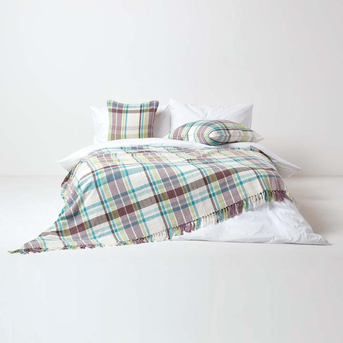 ÜBERWURF Falun 255/360 cm, Schottenkaro, 100% Baumwolle - Grün, Textil (255/360cm) - Homescapes