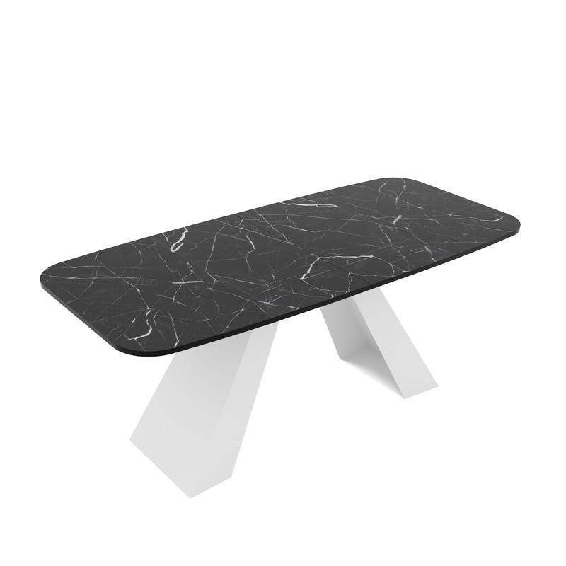 AUSZIEHTISCH ZENITH 180/90/76 cm mit Metallgestell, Weiß / Grau - Weiß/Grau, Holzwerkstoff/Metall (90/180/76cm) - Idohome