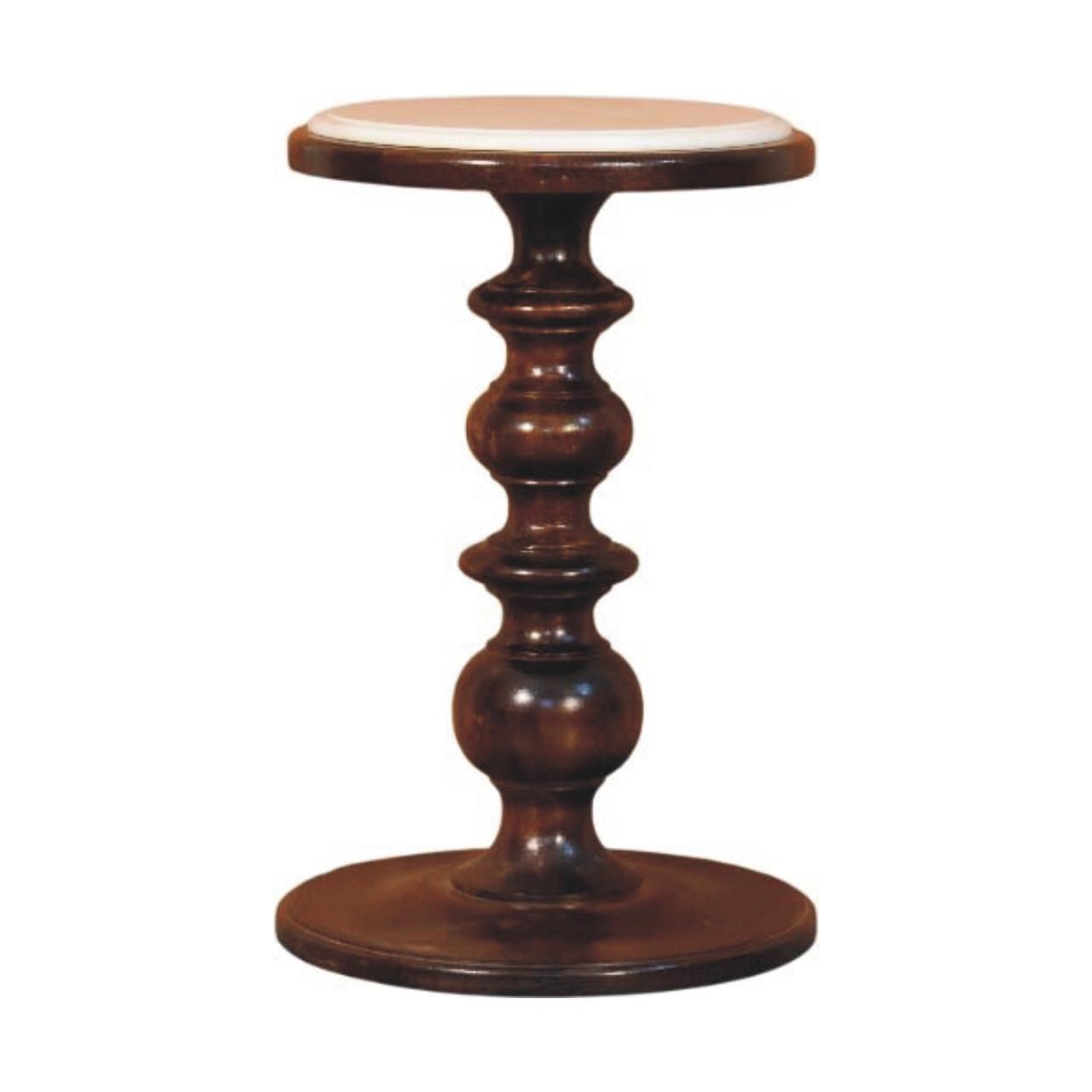BEISTELLTISCH mit Kastanien-Finish, Marmorplatte oben, poliertes Braun - Braun, Holz (38/38/60cm) - Artisan Furniture