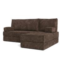 ECKSOFA NOTIA modulares Boneless Sofa mit Schlaffunktion Braun Kordstoff - Braun, Textil (200/120cm) - MASSENO