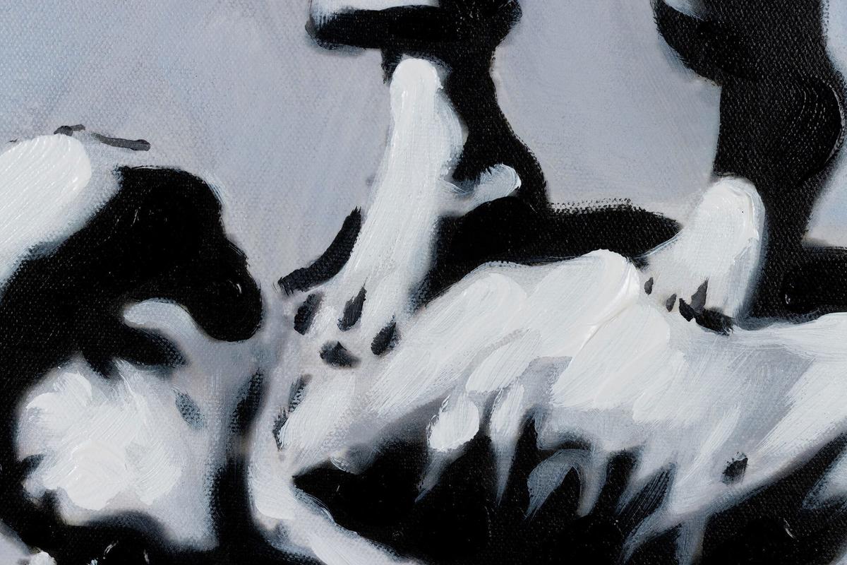 ACRYLBILD HANDGEMALT 75/100 cm - Schwarz, Holz/Textil (75/100cm) - KUNSTLOFT