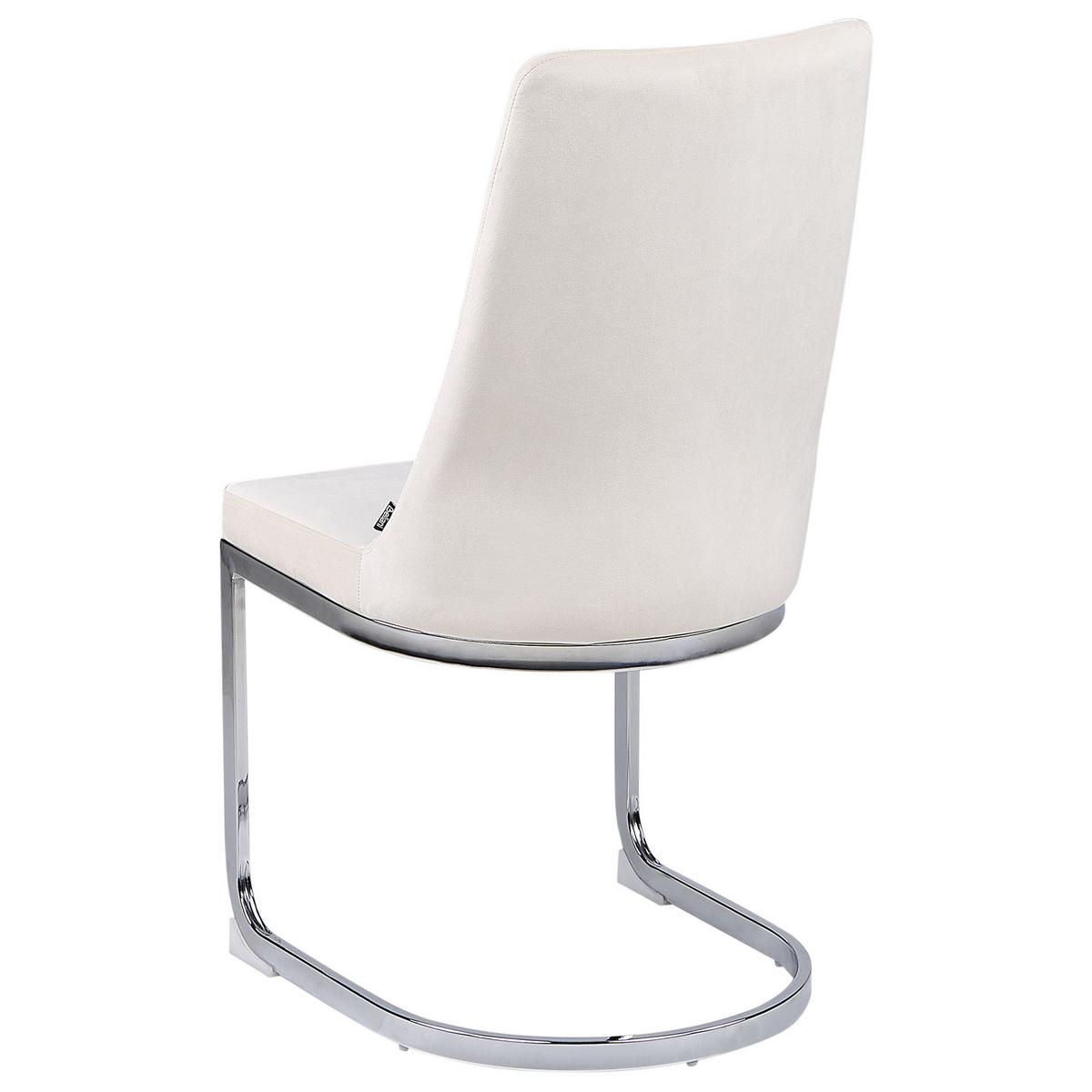 ESSZIMMERSTUHL 2er-Set Samtstoff cremeweiß Altoona - Silberfarben/Weiß, Textil (46/96/58cm) - Beliani
