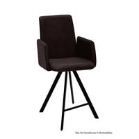 THEKENSTUHL drehbar (6er-Set) Desiree 52x109x60 Schwarz/Espresso - Dunkelbraun/Schwarz, Kunststoff (60/109/52cm) - 58aufmkessel