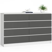 KOMMODE Weiß, Graphit Grau 99/160/40 - Weiß, Holzwerkstoff (160/99/40cm) - RAUMHIRSCH FURNITURE