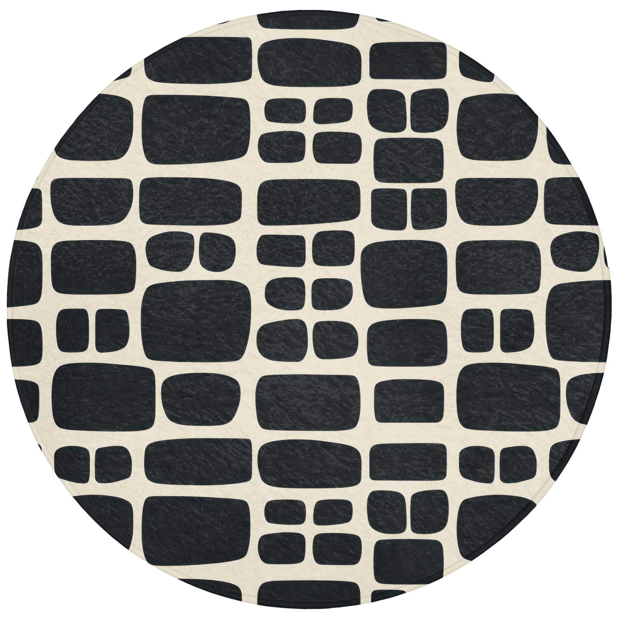 BADEMATTE Modern - Bio - Schwarz Badvorleger 70x70 cm - Anthrazit, Textil (70/70cm) - OnlyWow