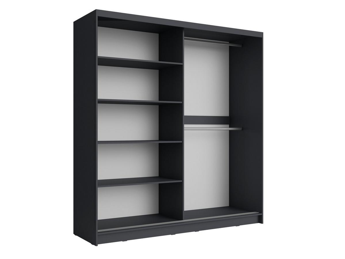 KLEIDERSCHRANK Graphit 200/215/60 - Graphitfarben, Holzwerkstoff (200/215/60cm) - RAUMHIRSCH FURNITURE