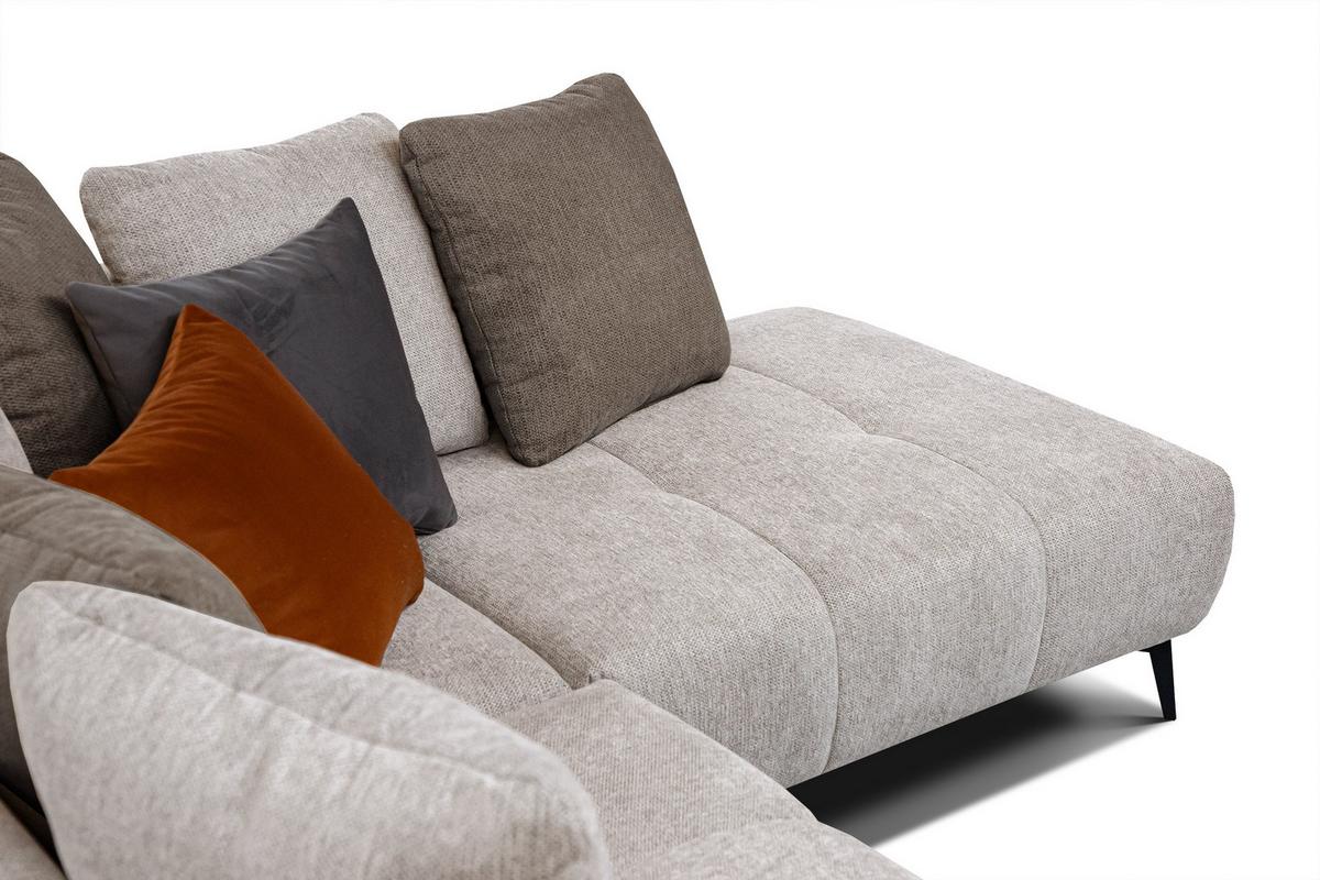 ECKSOFA EVENTO 5-Sitzer, beige - Beige/Schwarz, Holzwerkstoff/Textil (266/206cm) - Wozimo