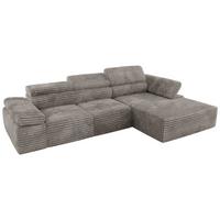 ECKSOFA RILASSO L Hellbraun Cord - rechts - Hellbraun/Schwarz, Kunststoff/Textil (174/296cm) - MKS