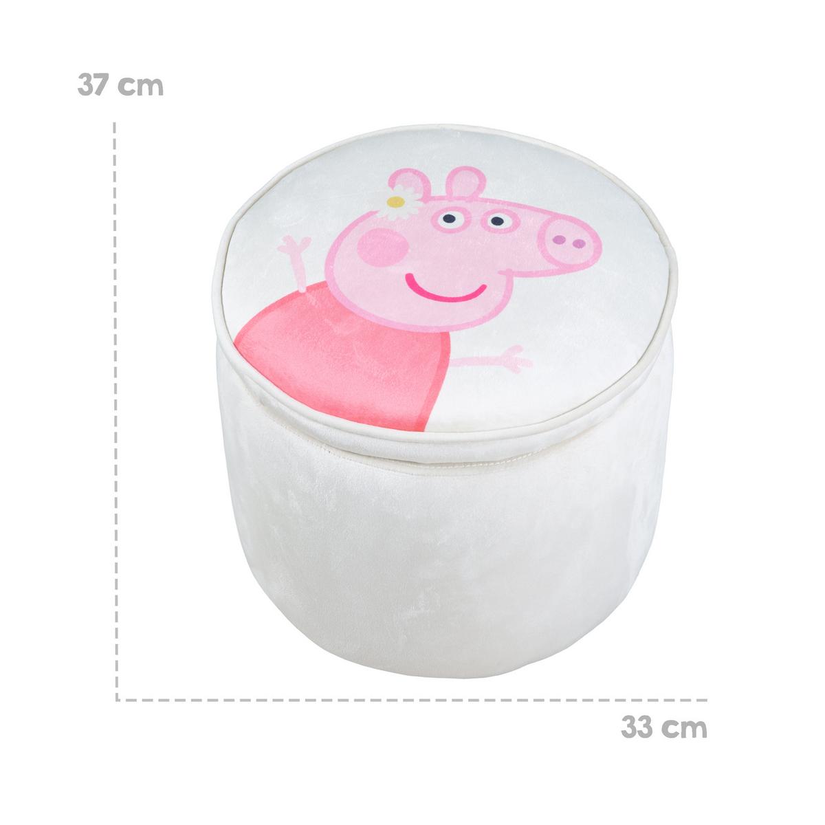 KINDERHOCKER RUND Peppa Pig - Beige, Holzwerkstoff/Textil (33/27/33cm) - Roba